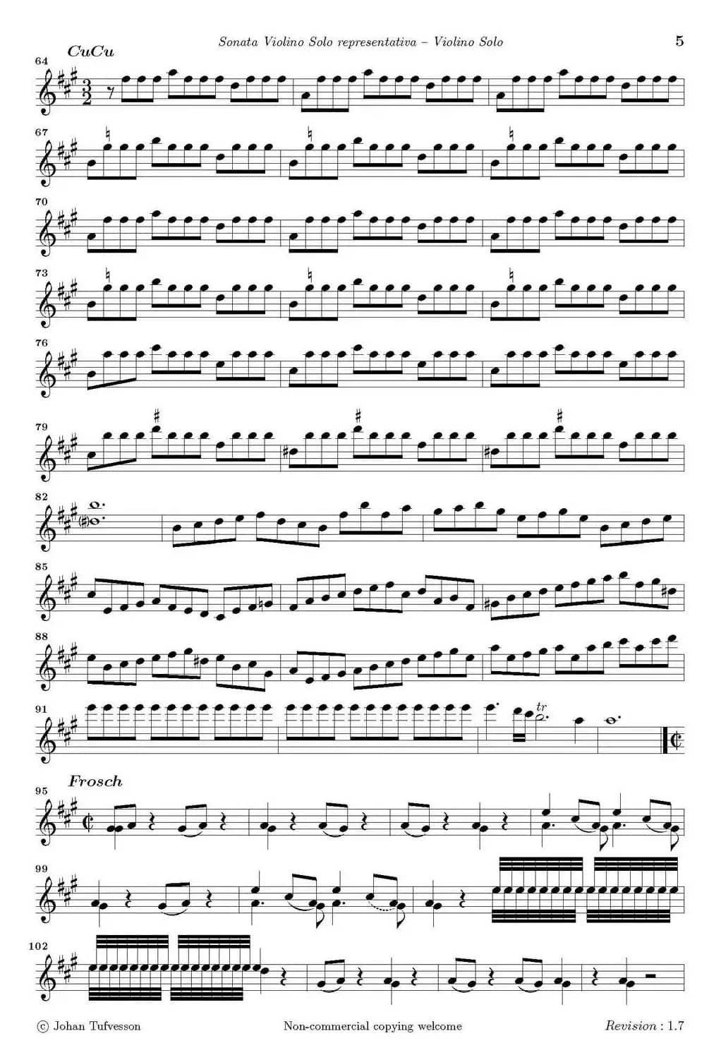 Sonata Violino Solo representativa