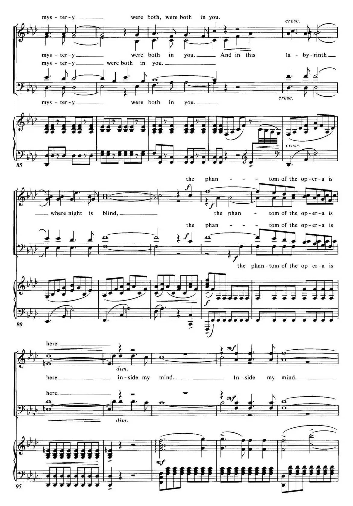 Choral Suite from The Phantom of the Opera（4 THE PHANTOM OF THE OPERA、四重奏）