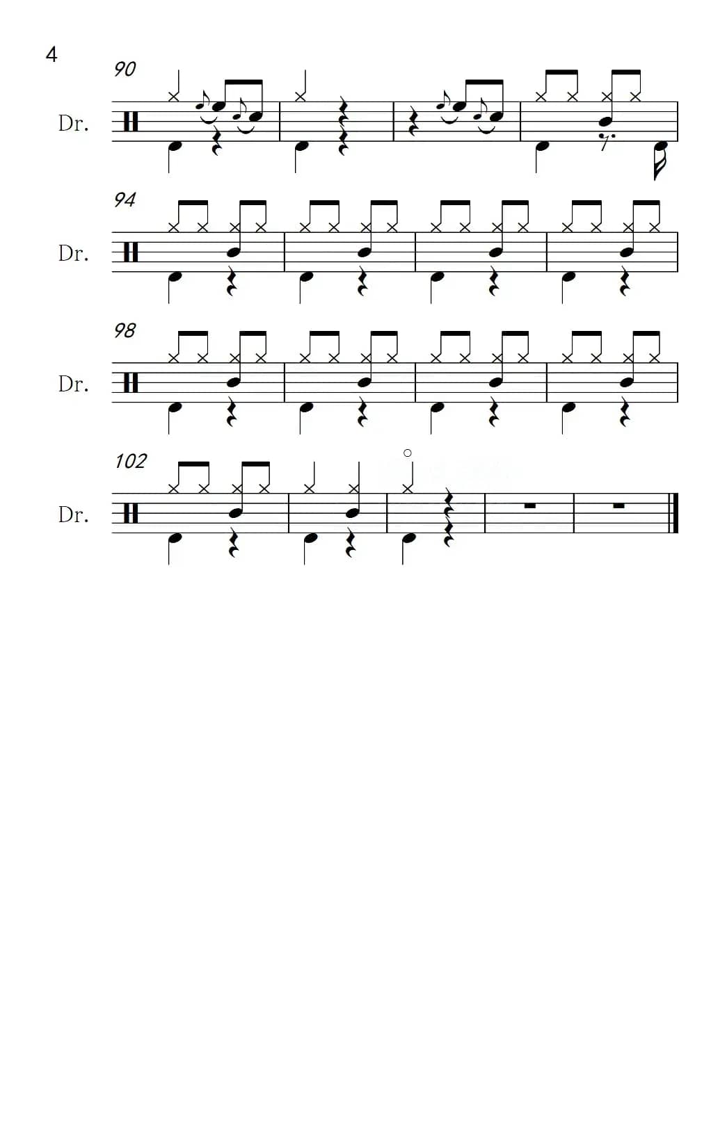 朋友（架子鼓谱）