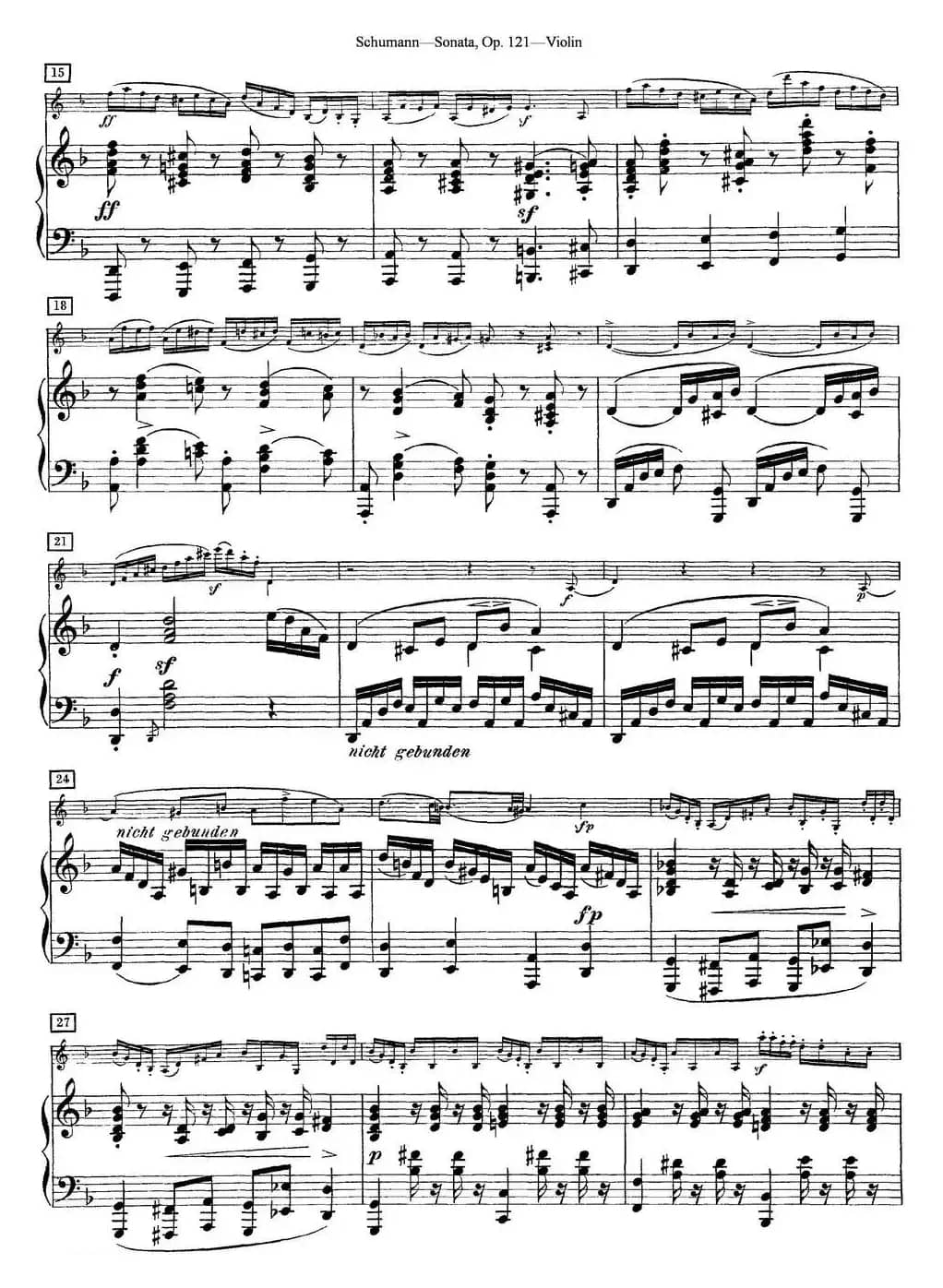 Violin Sonata Op.121（小提琴+钢琴伴奏）