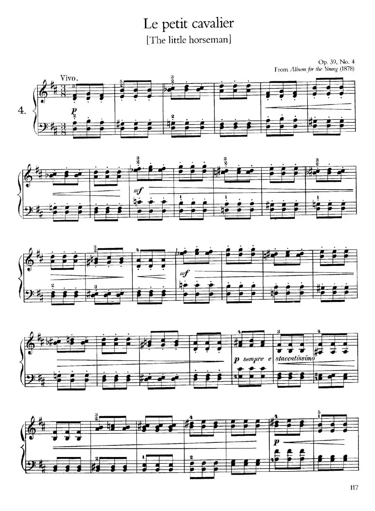 Album for the Young Op.39（儿童钢琴曲集）（4. 小骑士 Little horseman）