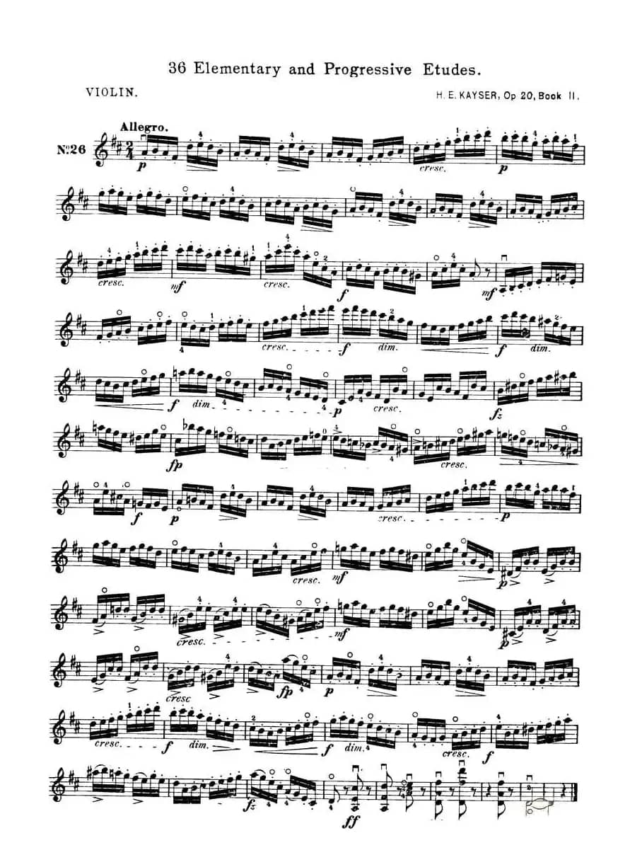 开塞（KAYSER 36首小提琴练习曲之26）