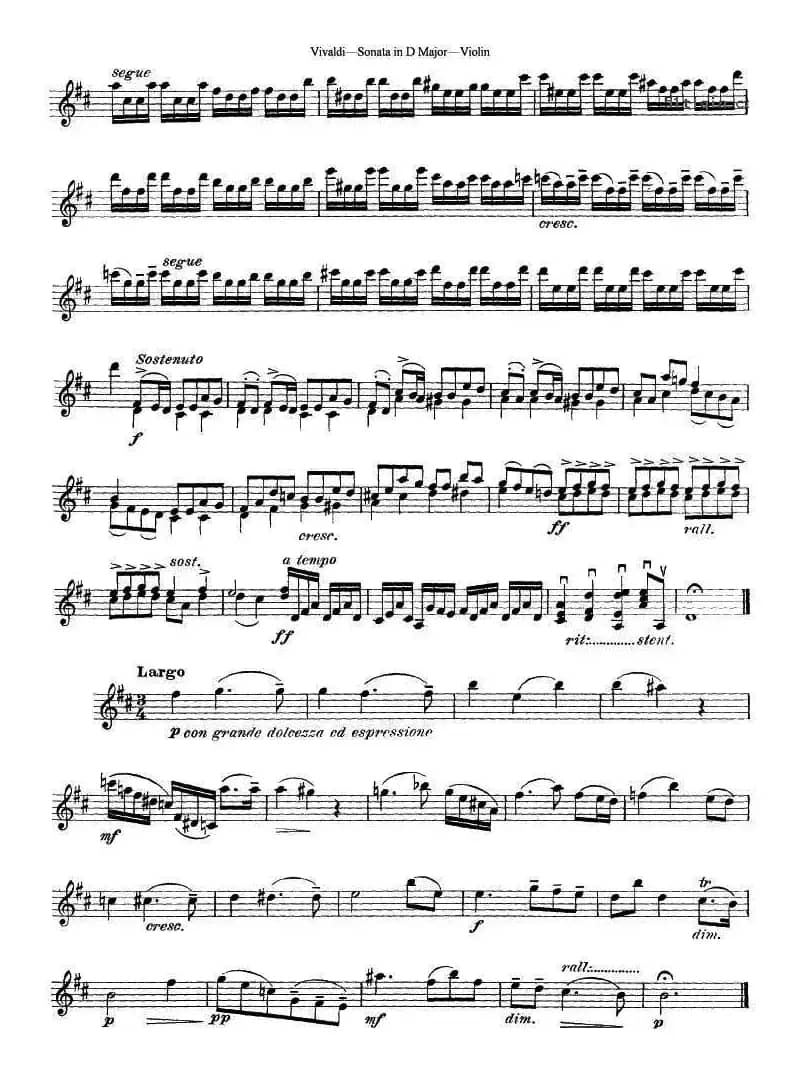 维瓦尔第D大调小提琴奏鸣曲