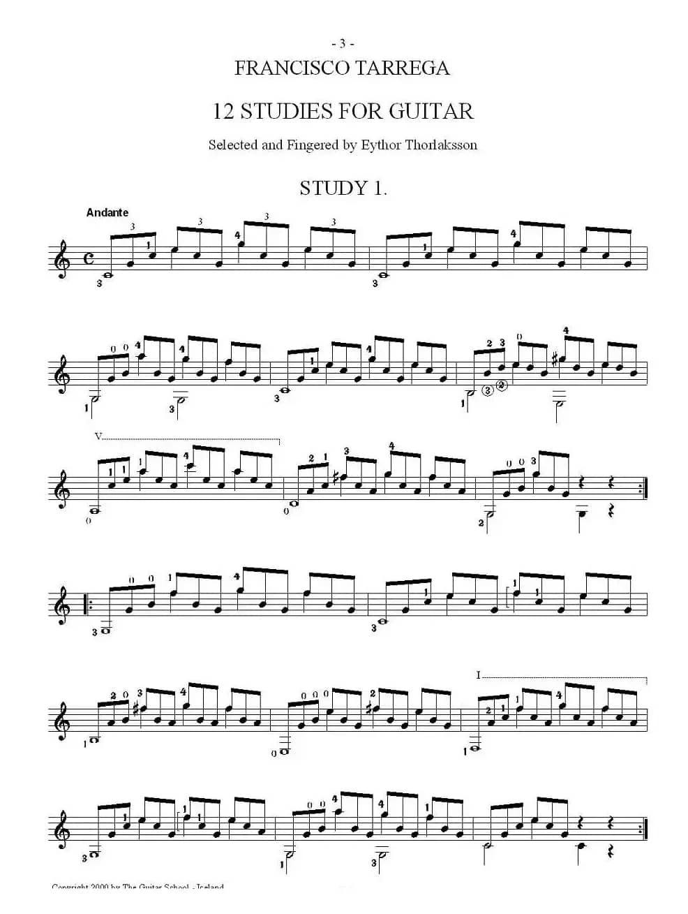 他雷加12首练习曲之1