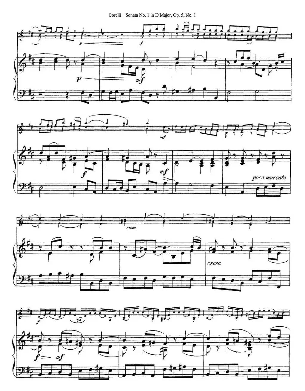 Sonata No.1 in D MajorOp.5 No.1（小提琴+钢琴伴奏）