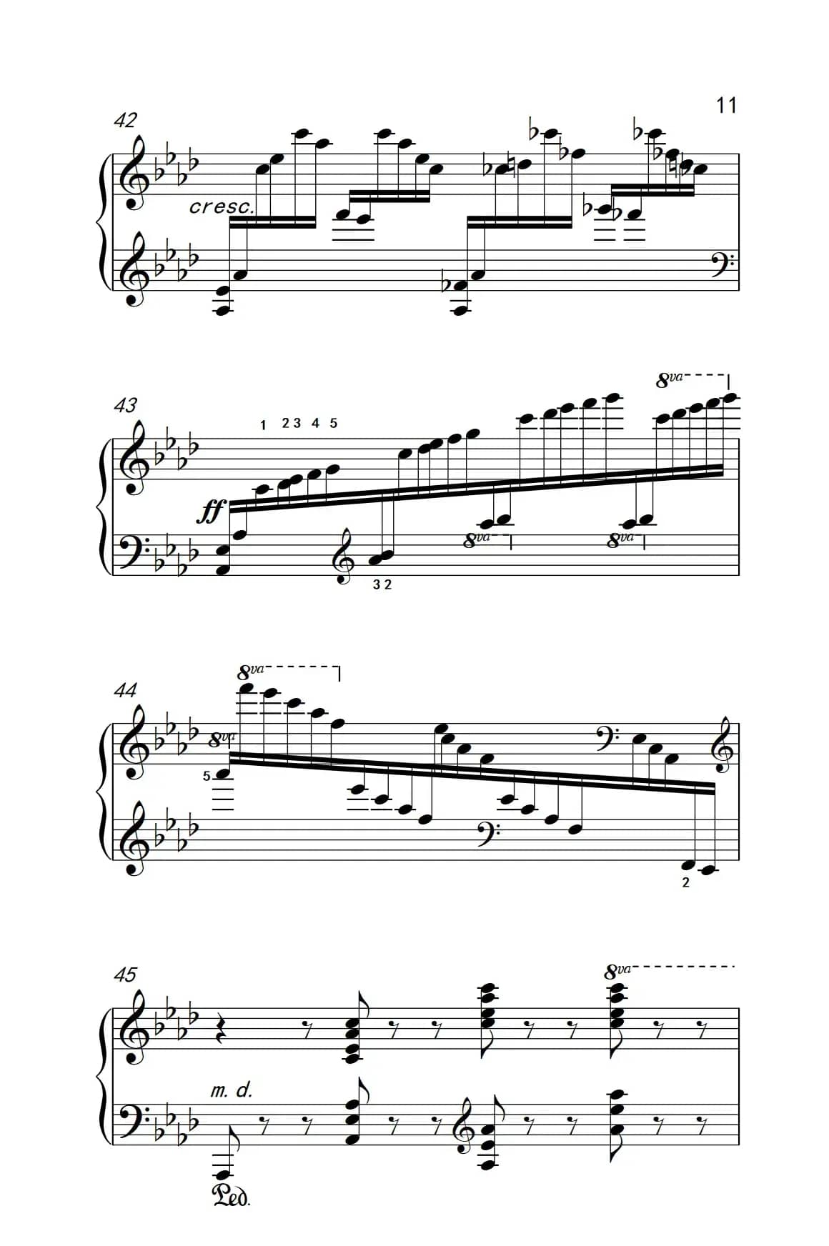 莫什科夫斯基 钢琴练习曲（第十一首）