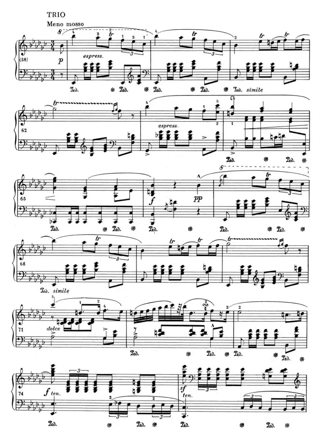 肖邦 波兰舞曲 Op.posth.P.1 No.8 降G大调