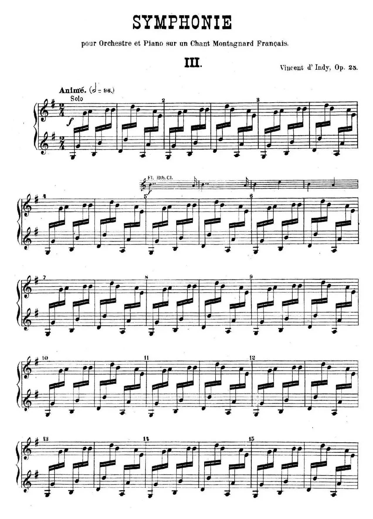 Symphony on a French Mountain Air Op.25（法国山歌交响曲·钢琴独奏·Ⅲ）