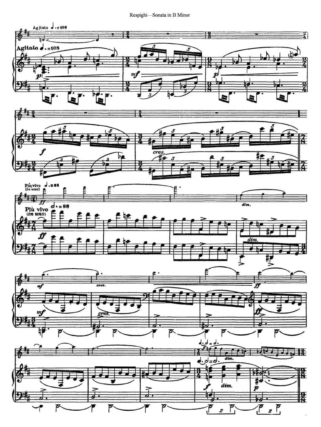 Violin Sonata in B Minor（小提琴+钢琴伴奏）