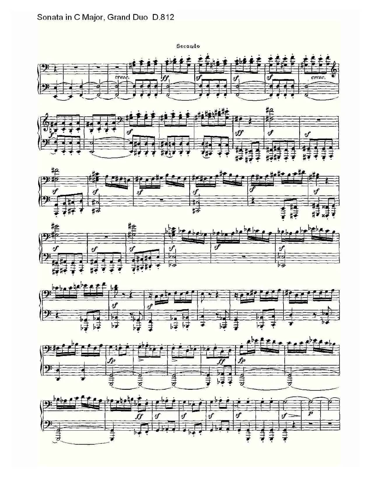 Sonata in C Major, Grand Duo D.812（Ｃ大调奏鸣曲，盛大的二重奏 ）