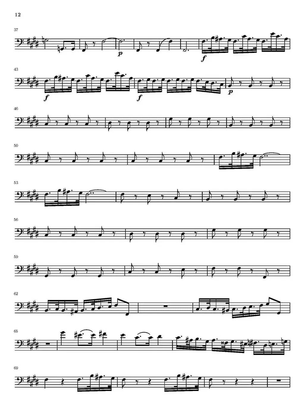 String Quartet nr.18 in E minor（E小调弦乐四重奏）（大提琴分谱）