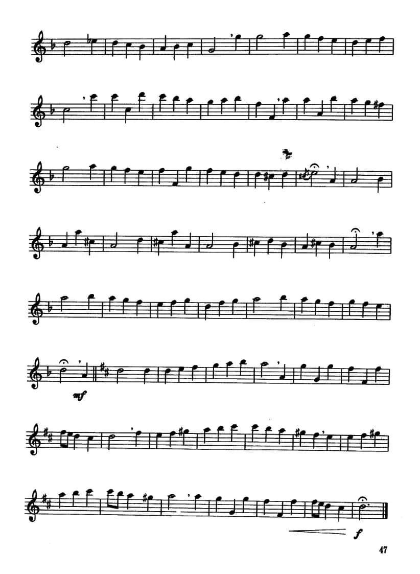 D大调、d小调及3首练习曲