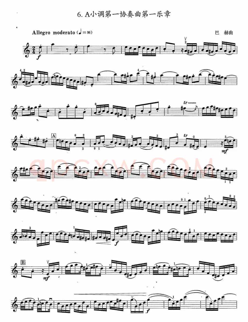 小提琴考级第六级：外国乐曲（6首）