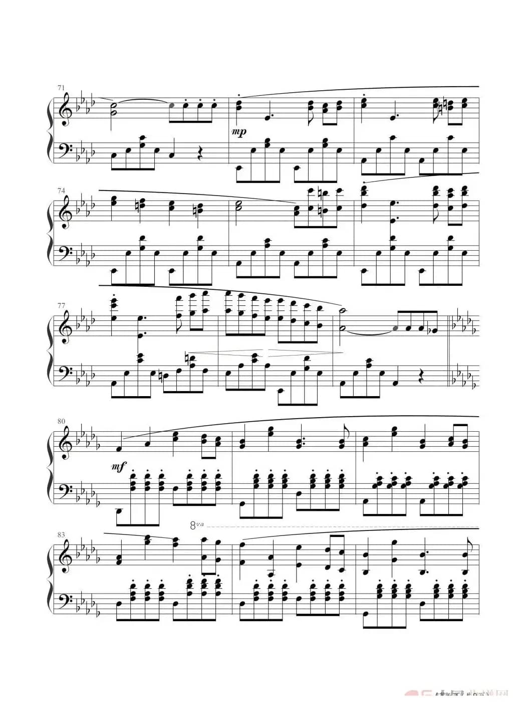 小马车夫（钢琴五线谱）