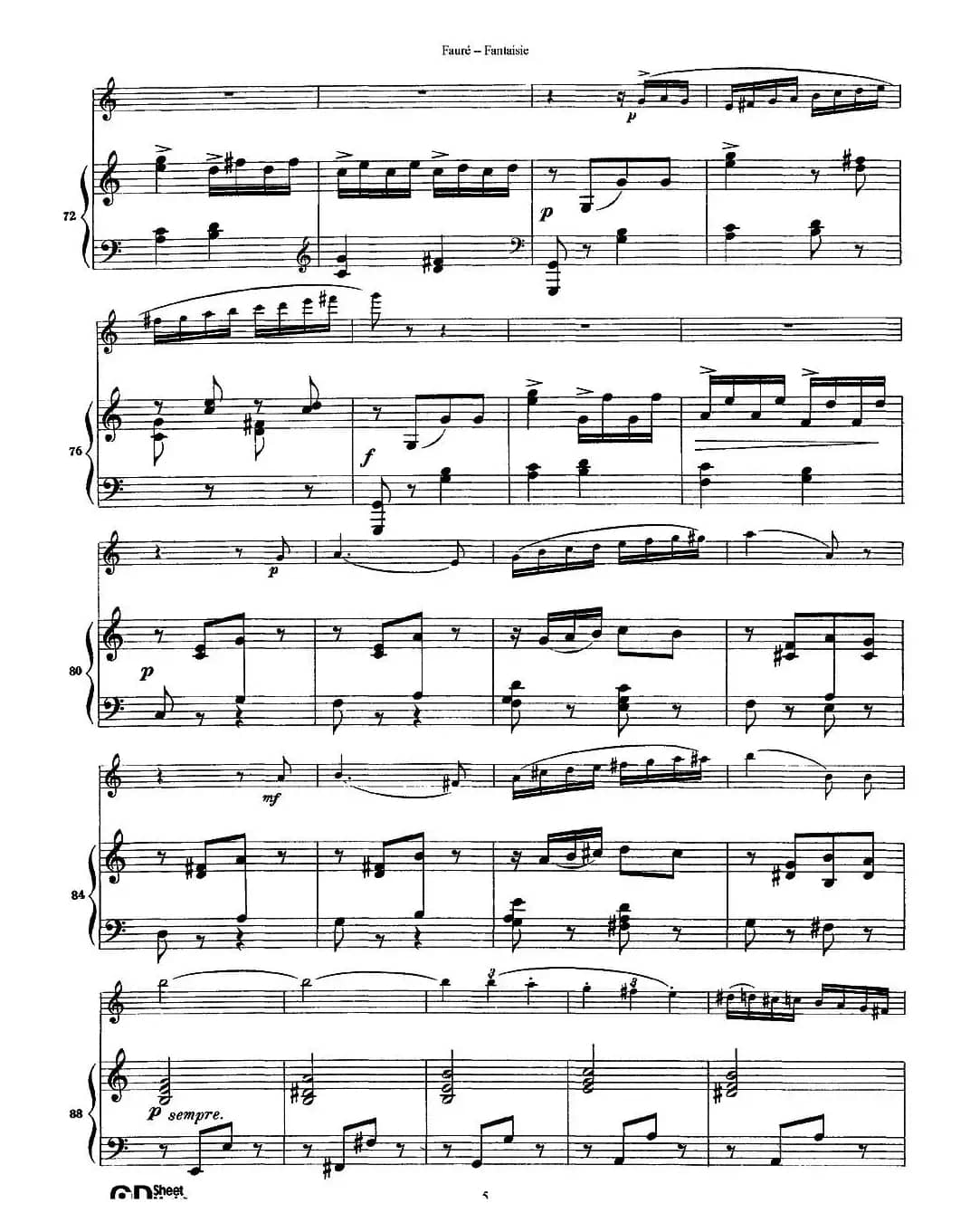 Fantaisie Op.79（幻想曲 作品79号）（长笛+钢琴伴奏）