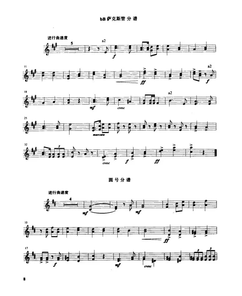 中华人民共和国国歌（管乐合奏分谱）