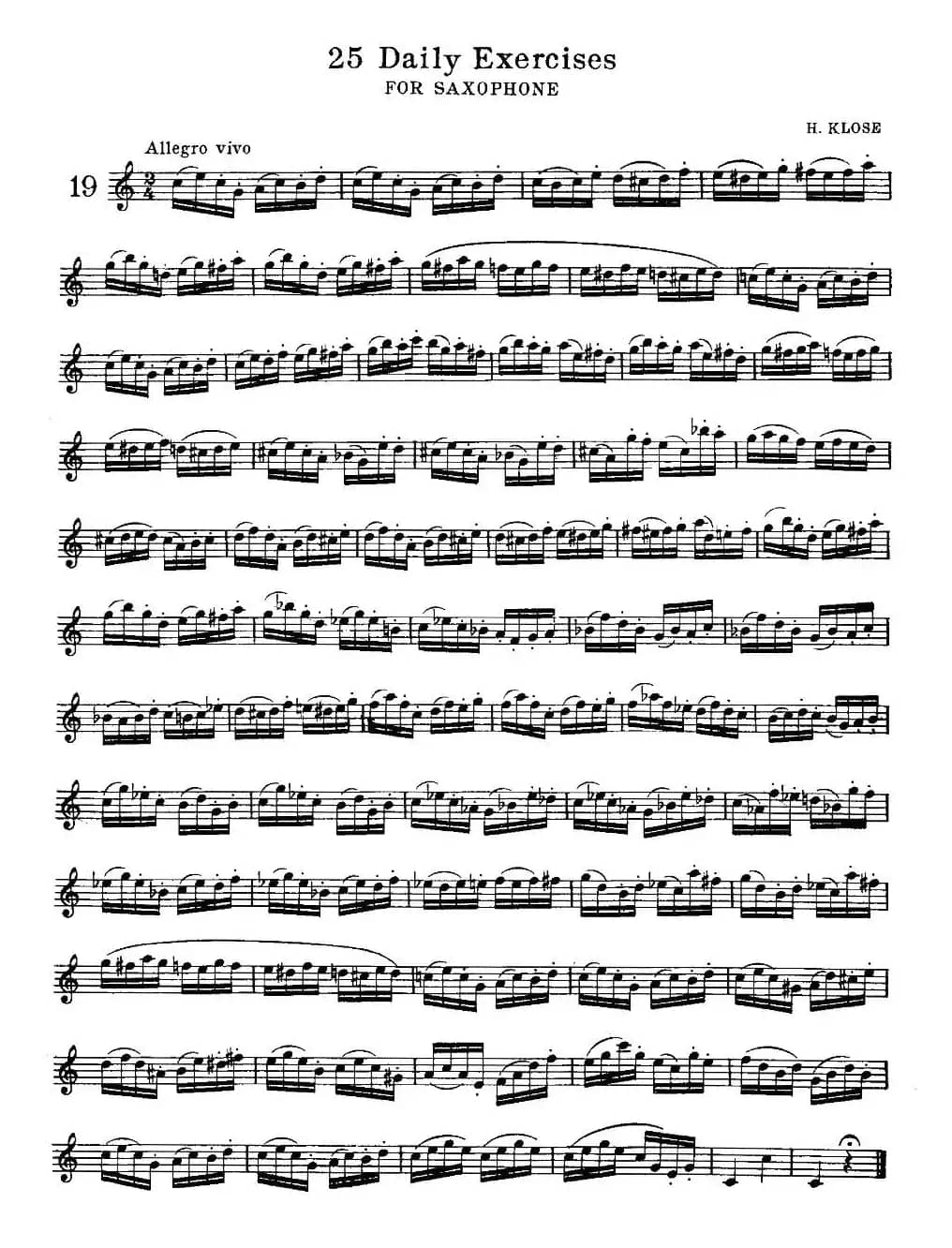 klose - 25首萨克斯练习曲（19）