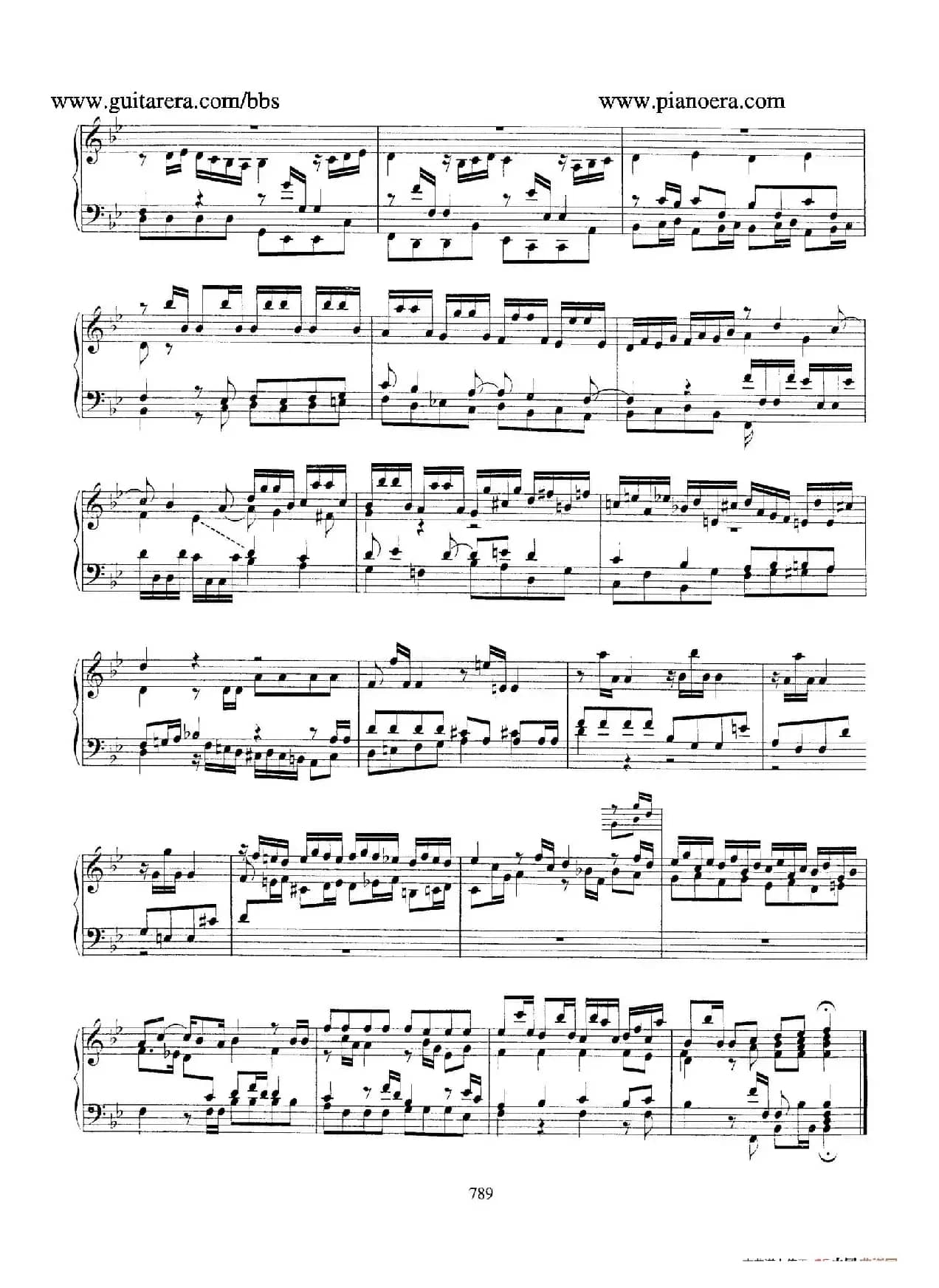 Capriccio in B-flat Major BWV 992（降B大调随想曲）