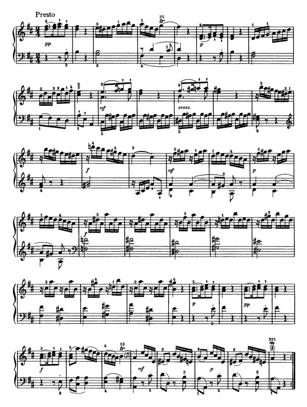 海顿 钢琴奏鸣曲 Hob XVI 14 Partita D major