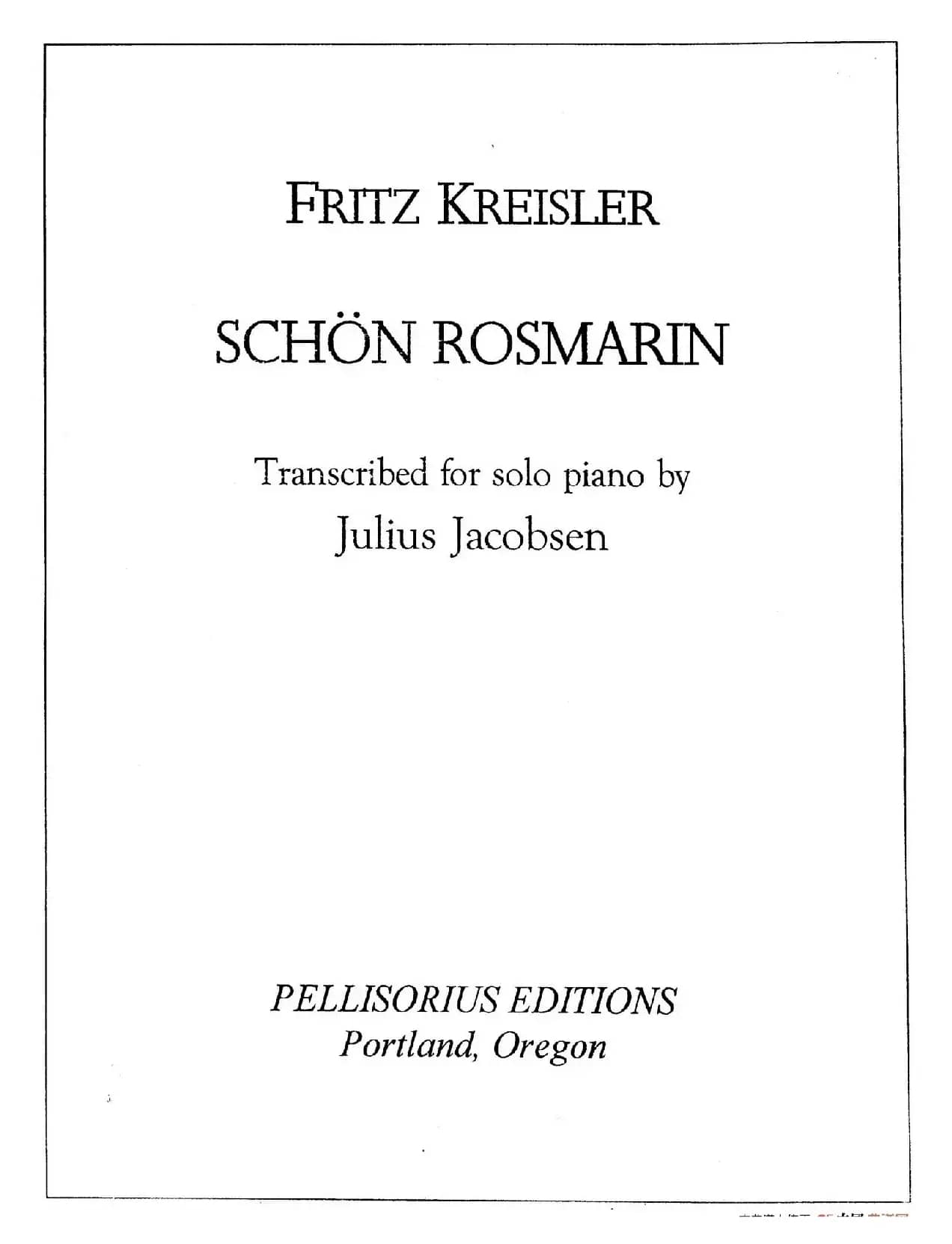 Schon Rosmarin（美丽的罗斯玛琳）