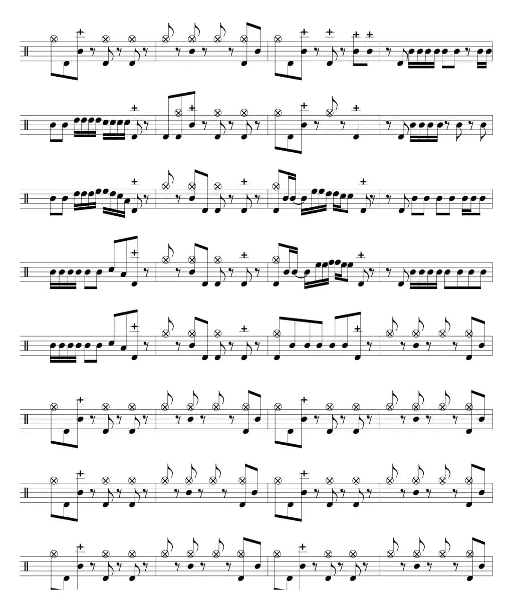 爵士鼓谱：Black Sabbath - War pigs