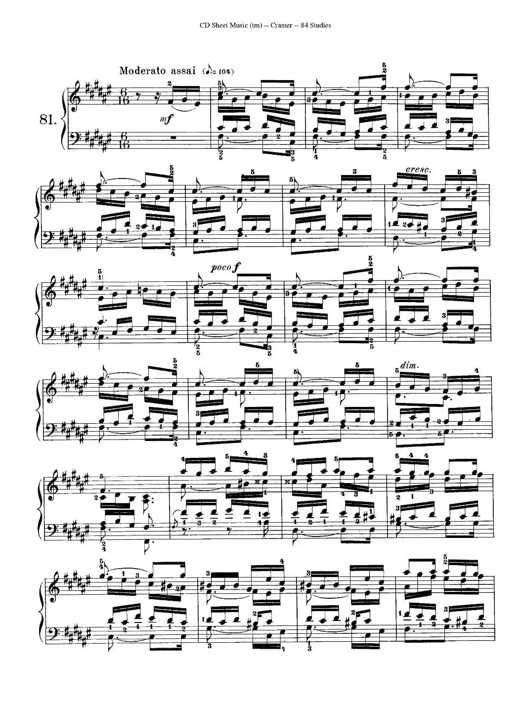 Cramer - 84 exercices（81—84）（克拉莫84首钢琴练习曲）