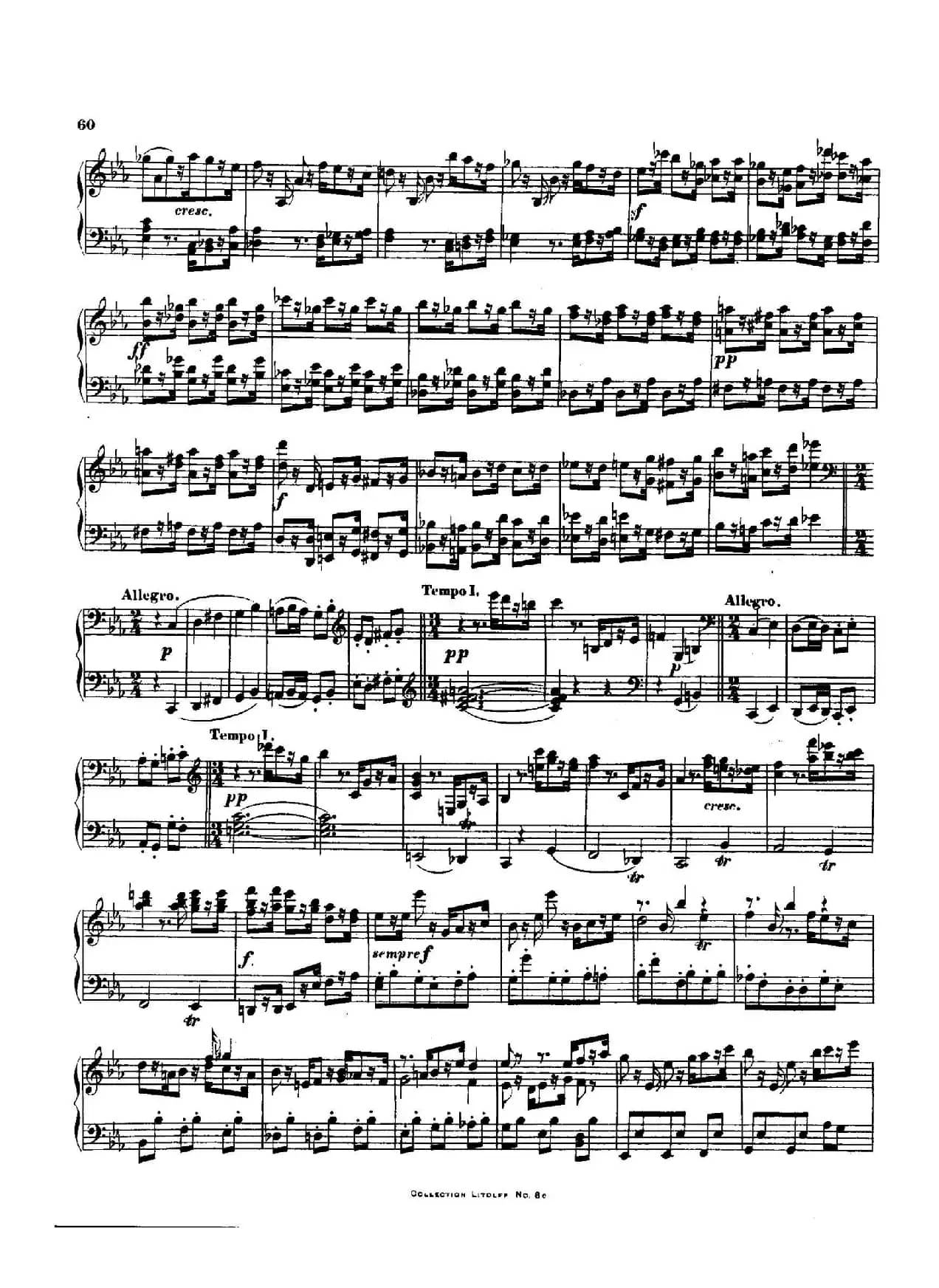 降E大调第十二弦乐四重奏（钢琴独奏版）