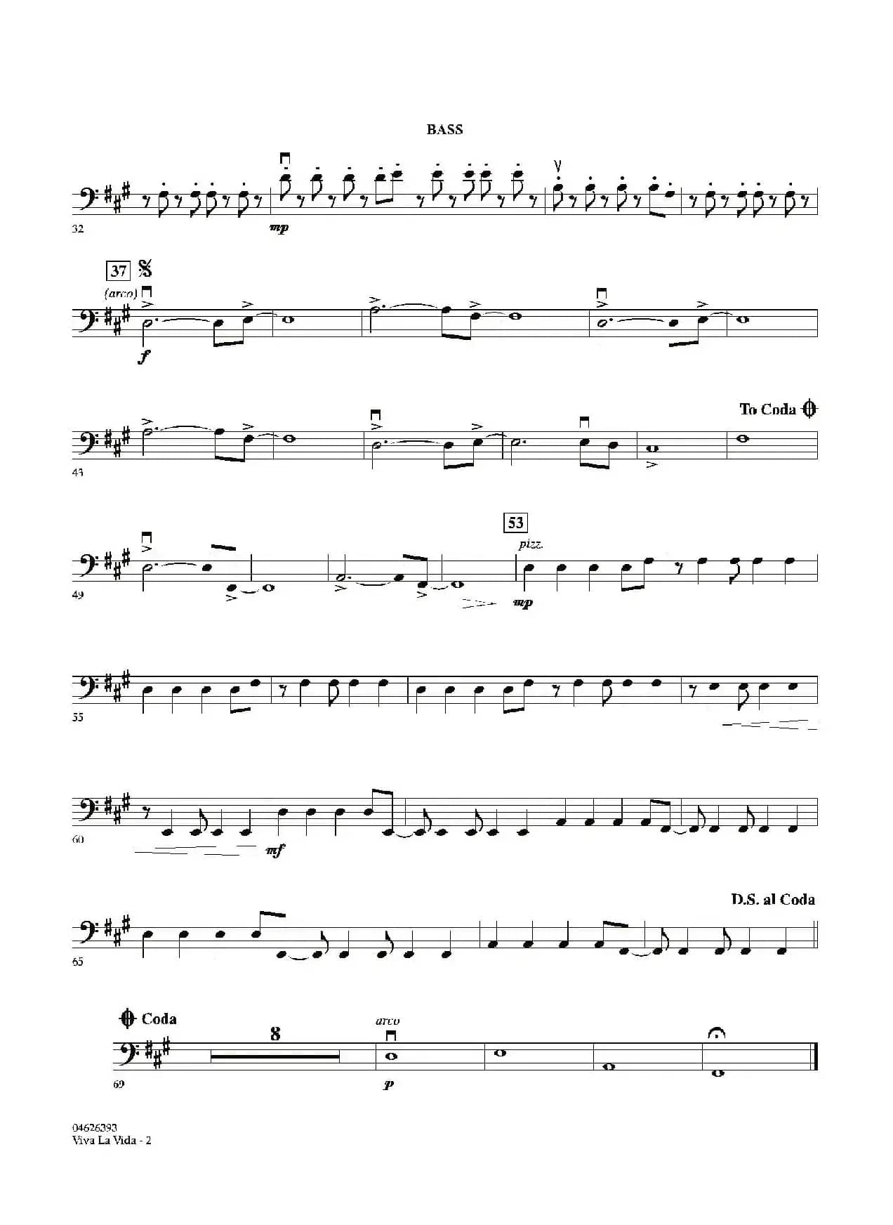 VIVA LA VIDA（贝司分谱）