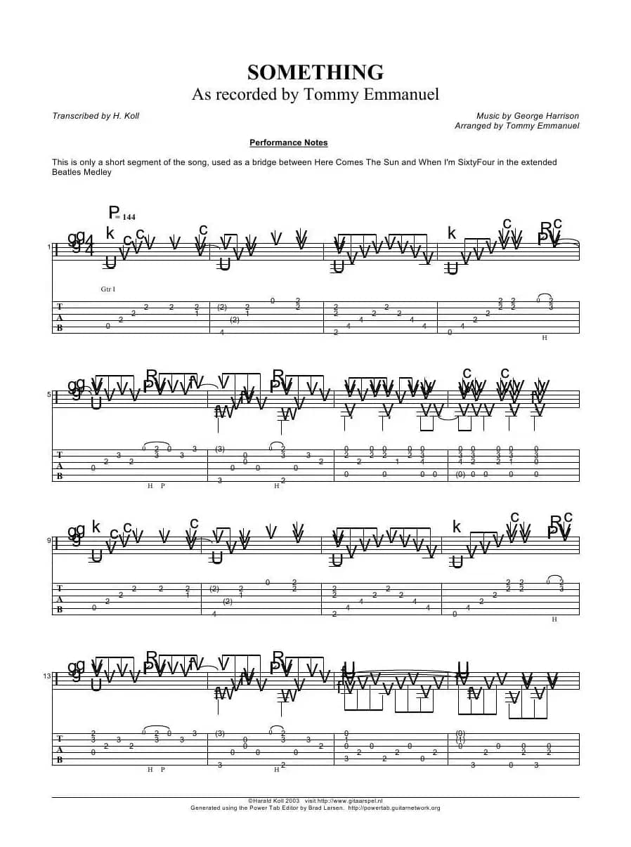 tommy emmanuel：something（指弹吉它）