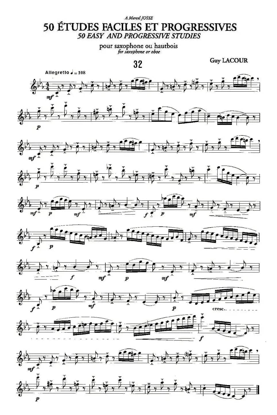 Guy Lacour 50 首萨克斯练习曲之32