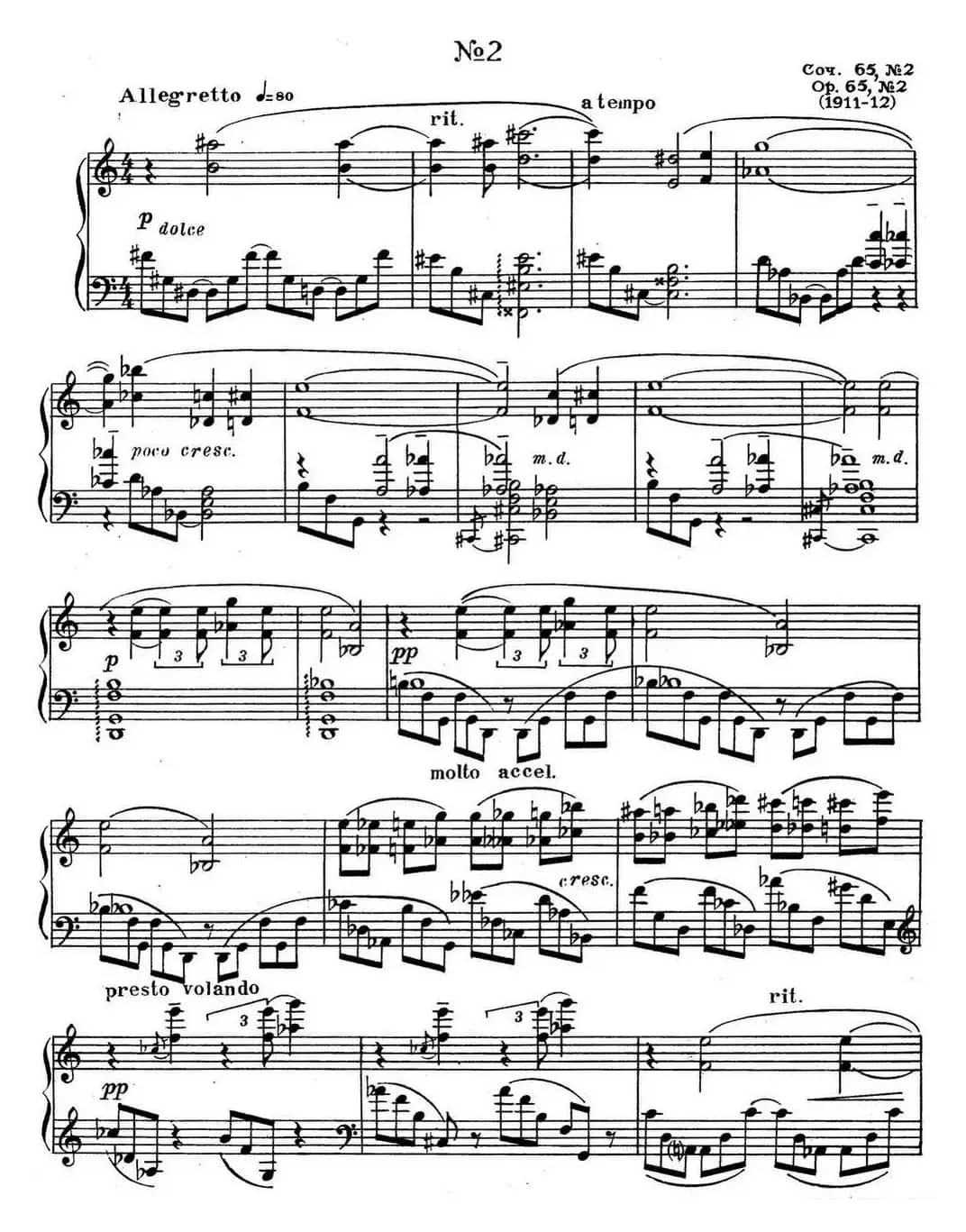 斯克里亚宾3首钢琴练习曲 Op65（No.2）