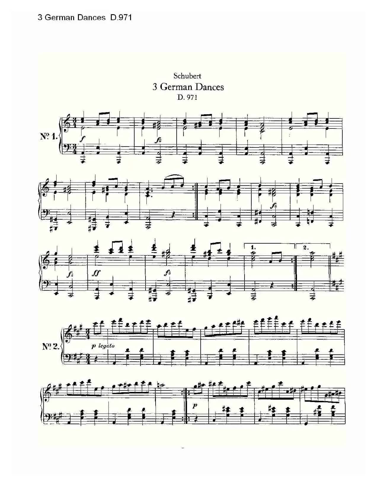 3 German Dances D.971（3德国舞曲 D.971）
