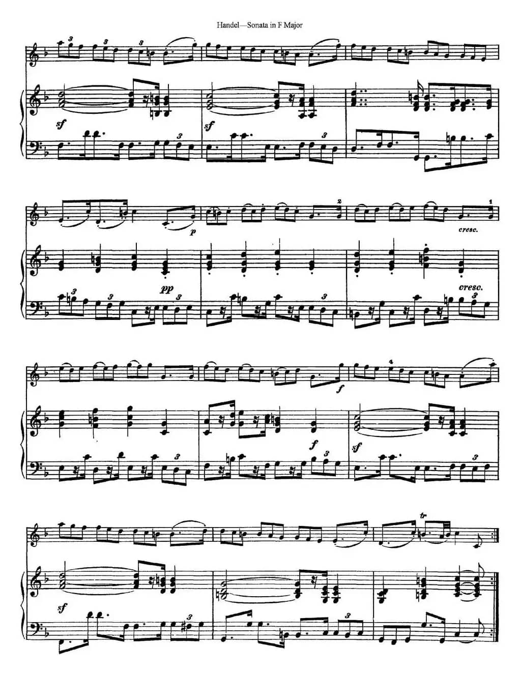 Violin Sonata No.3 in F major（小提琴+钢琴伴奏）