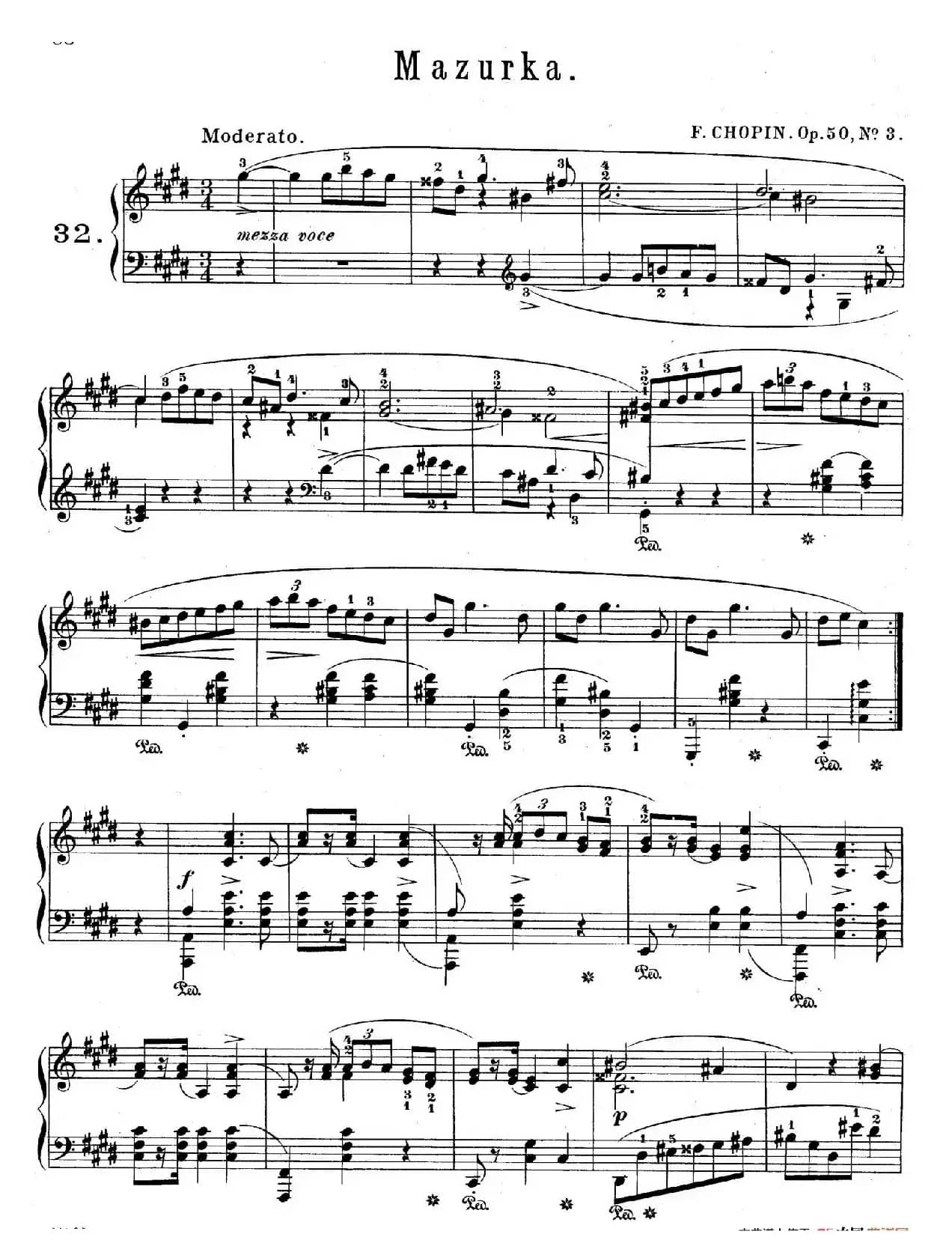 Trois Mazurkas Op.50（3首玛祖卡舞曲·3）