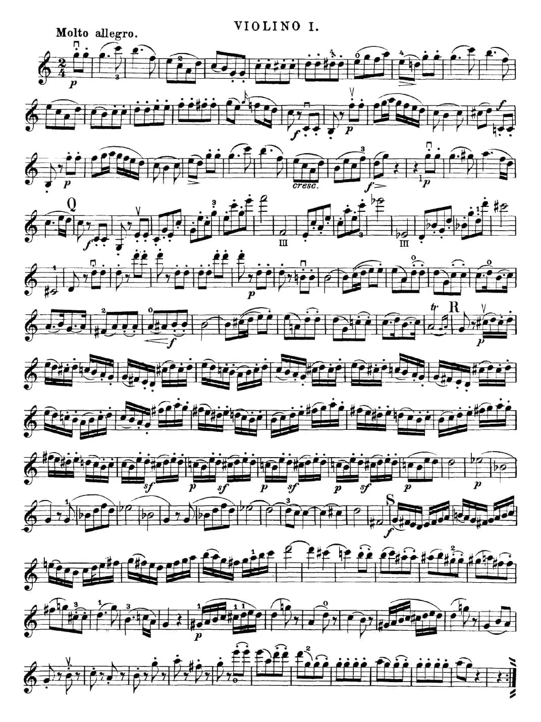 Mozart《Quartet No.19 in C Major,K.465》（Violin 1分谱）