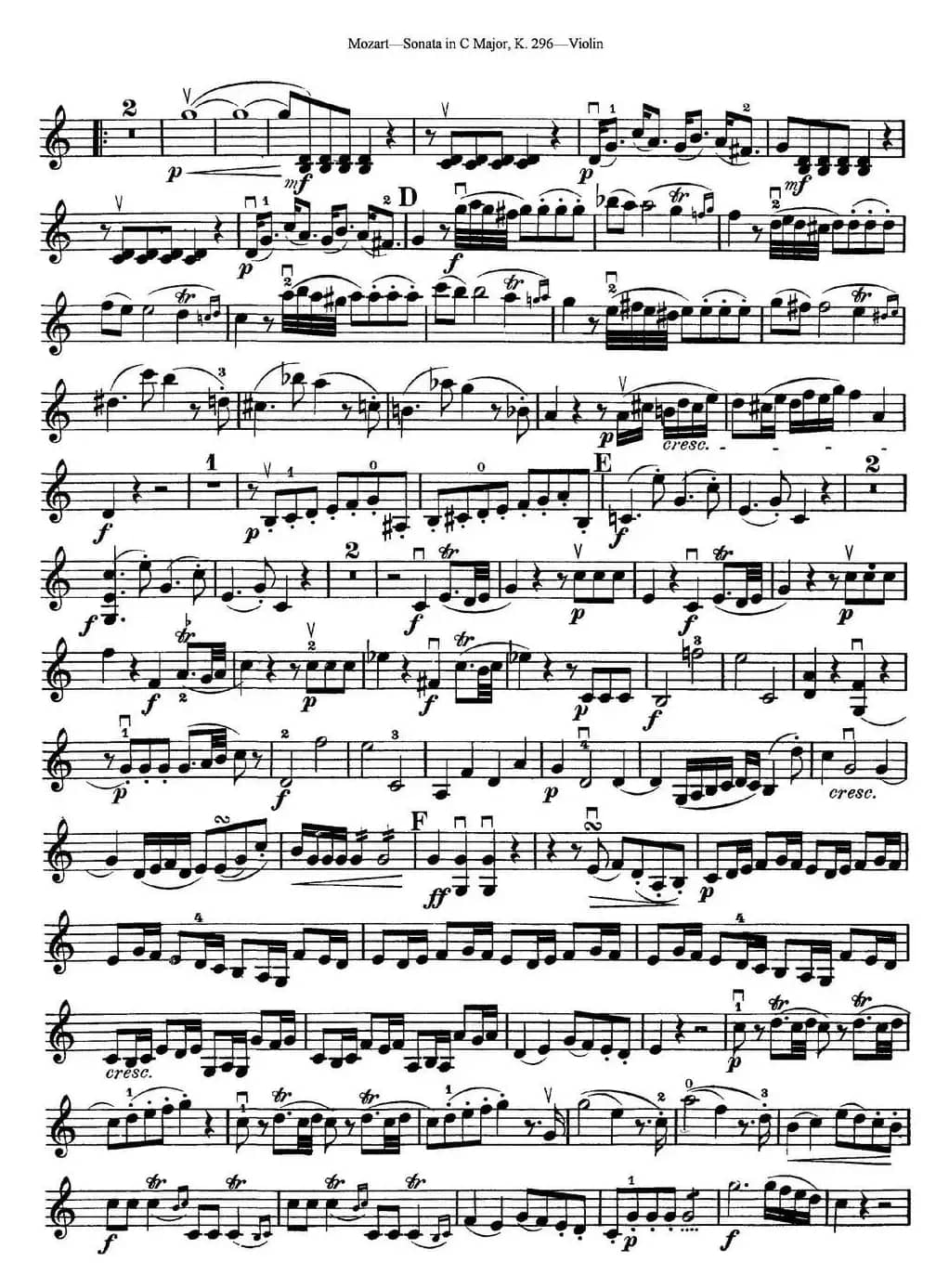 Violin Sonata in C Major K.296
