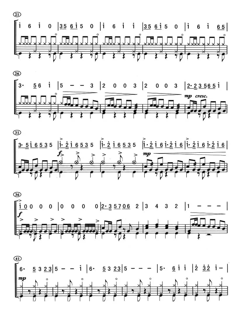 放风筝（架子鼓、主旋律+鼓谱）