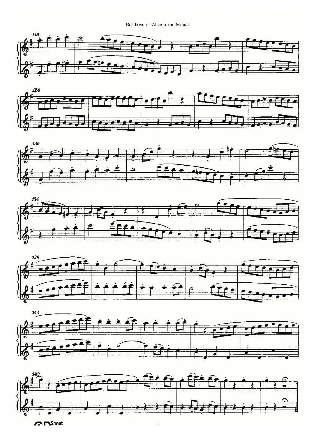 Allegro and Minuet（快板及小步舞曲）