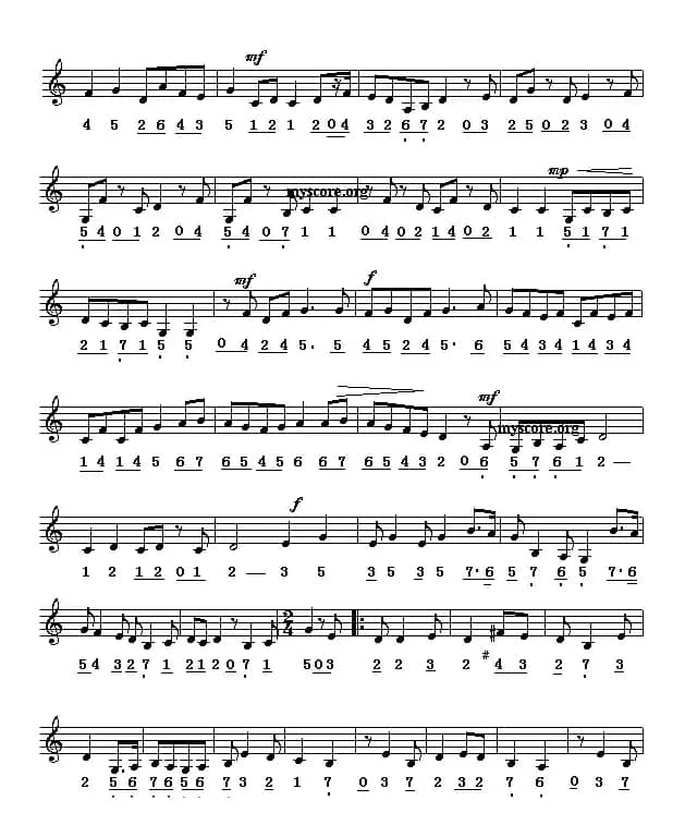 赛龙夺锦（广东音乐名曲主旋律、线简谱混排版）