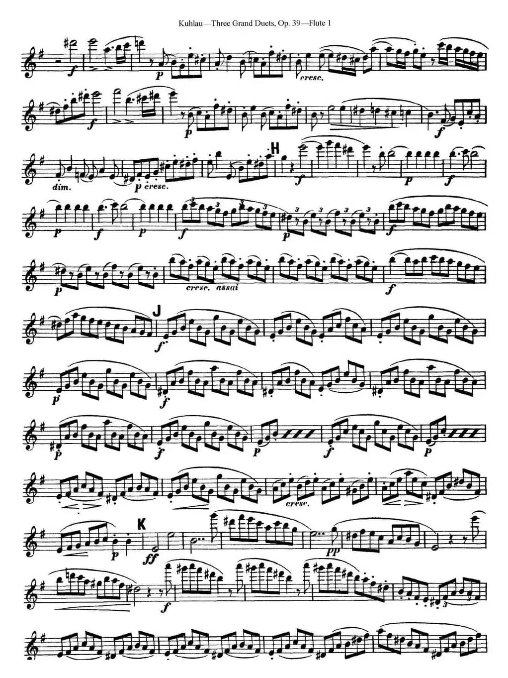 库劳长笛二重奏大练习曲Op.39——Flute 1（No.1）