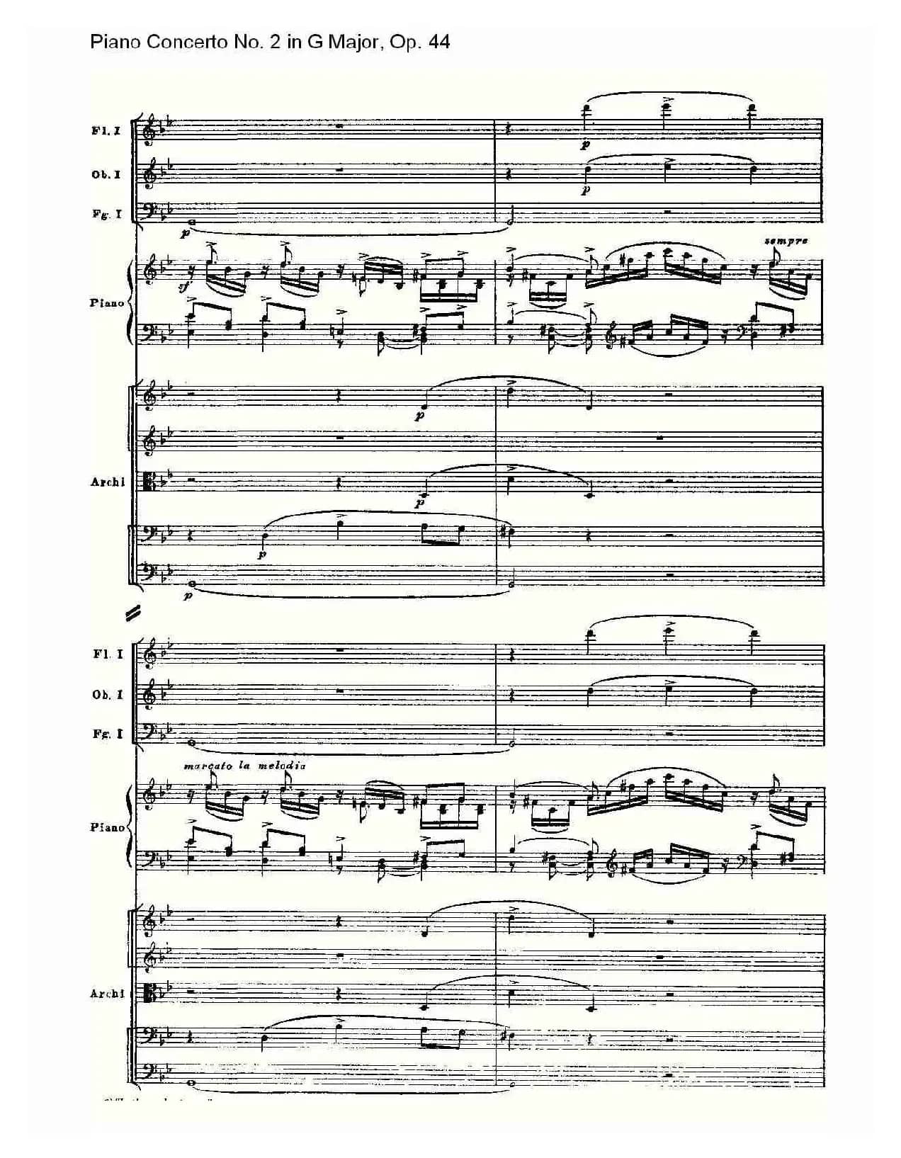 G大调第二钢琴协奏曲, Op.44第一乐章（三）