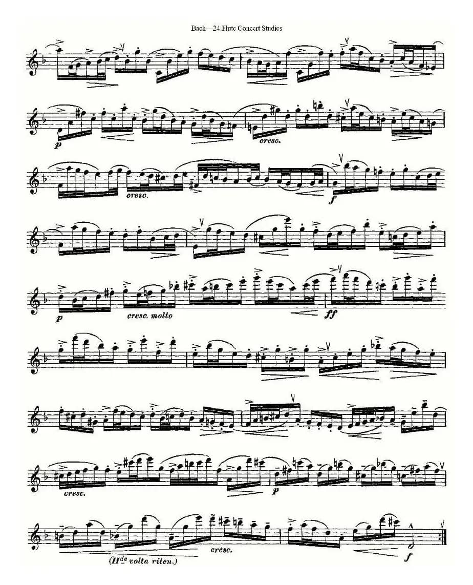 Bach-24 Flutc Concert Studies 之16—19（巴赫—24首长笛音乐会练习曲）