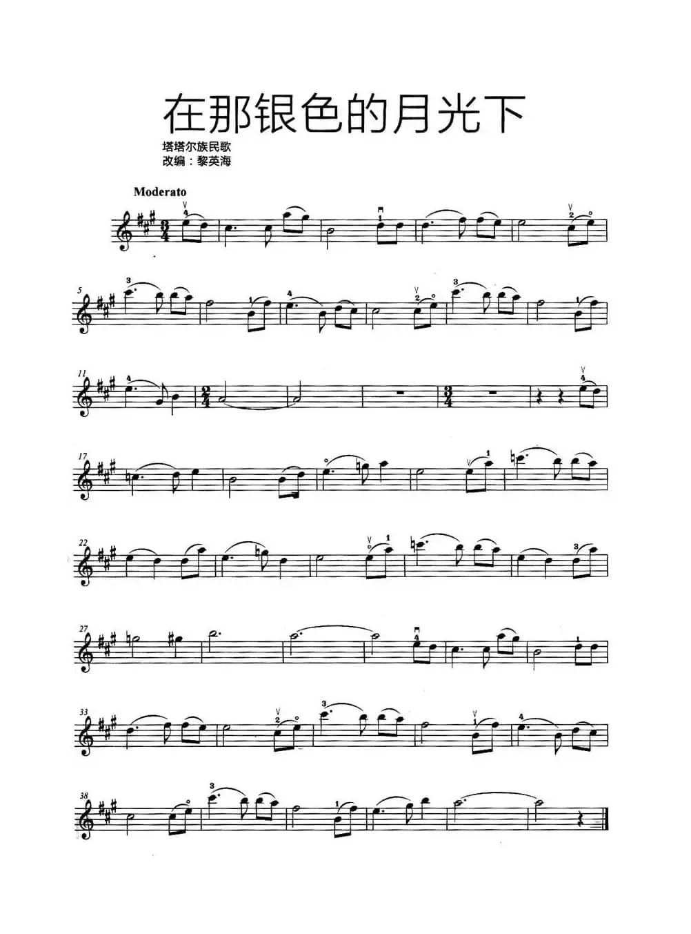 在那银色的月光下（黎英海改编版）