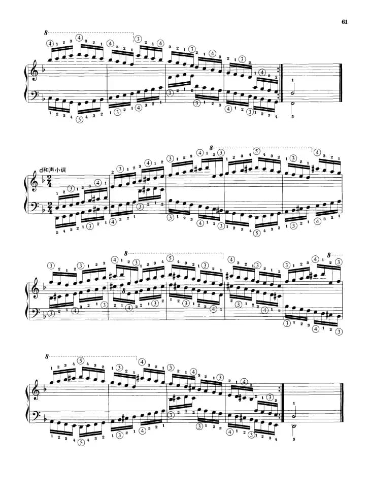 钢琴音阶练习：反向四个八度