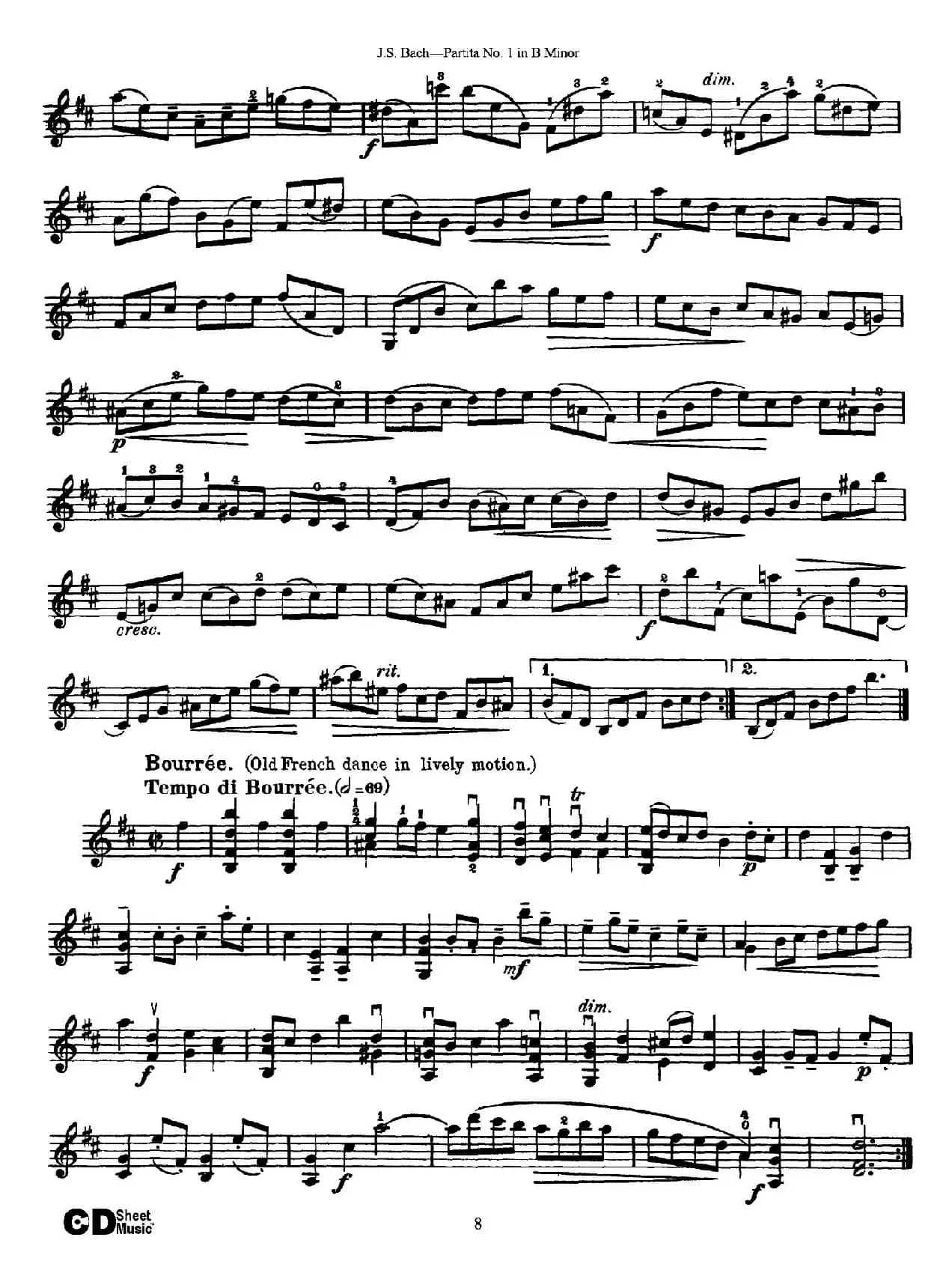 6 Violin Sonatas and Partitas 2.Partita No.1 B Minor