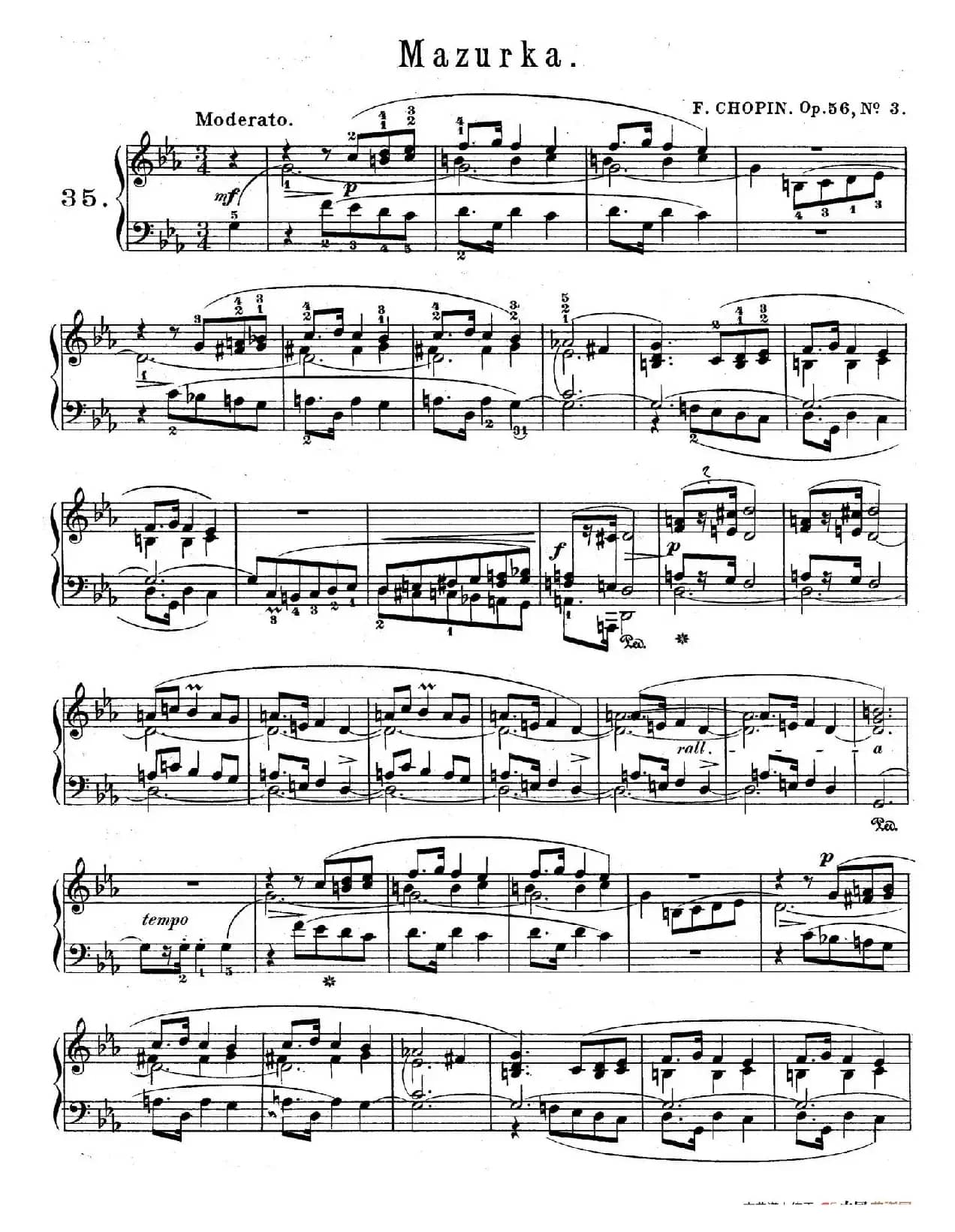 Trois Mazurkas Op.56 （3首玛祖卡舞曲·3）