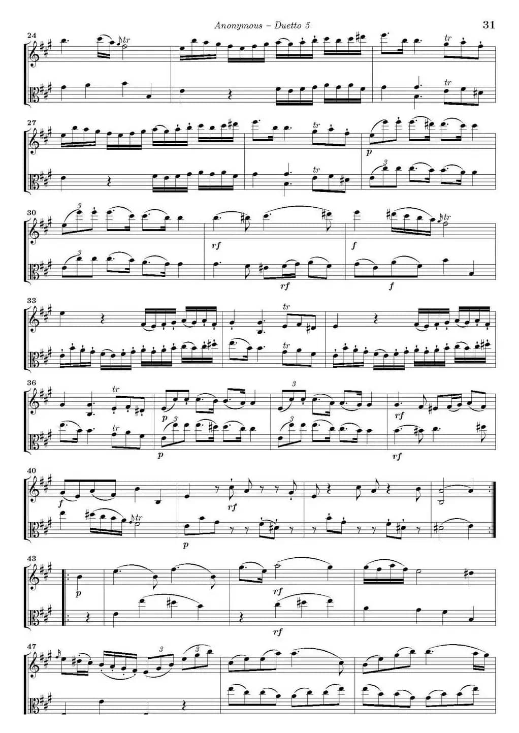 Duetto 5（小提琴+中提琴）