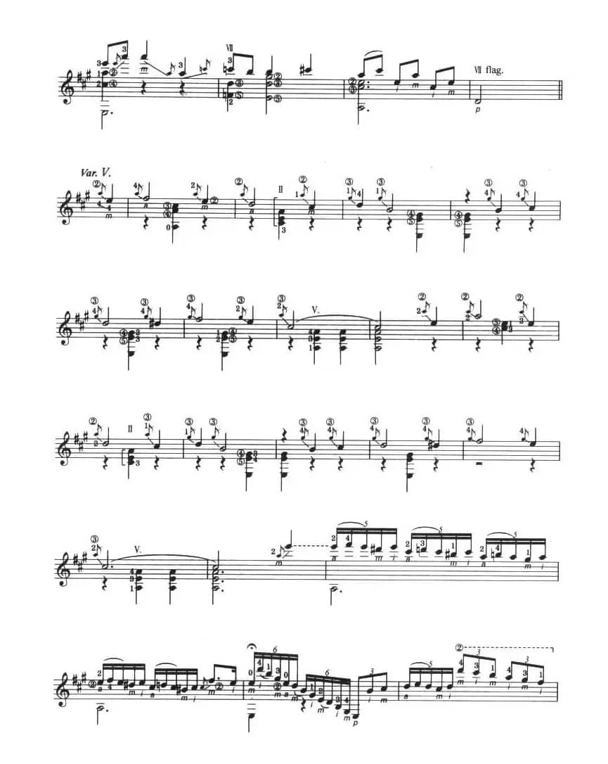 古典吉他考级十级外国乐曲A组（3、威尼斯狂欢节主题与变奏）