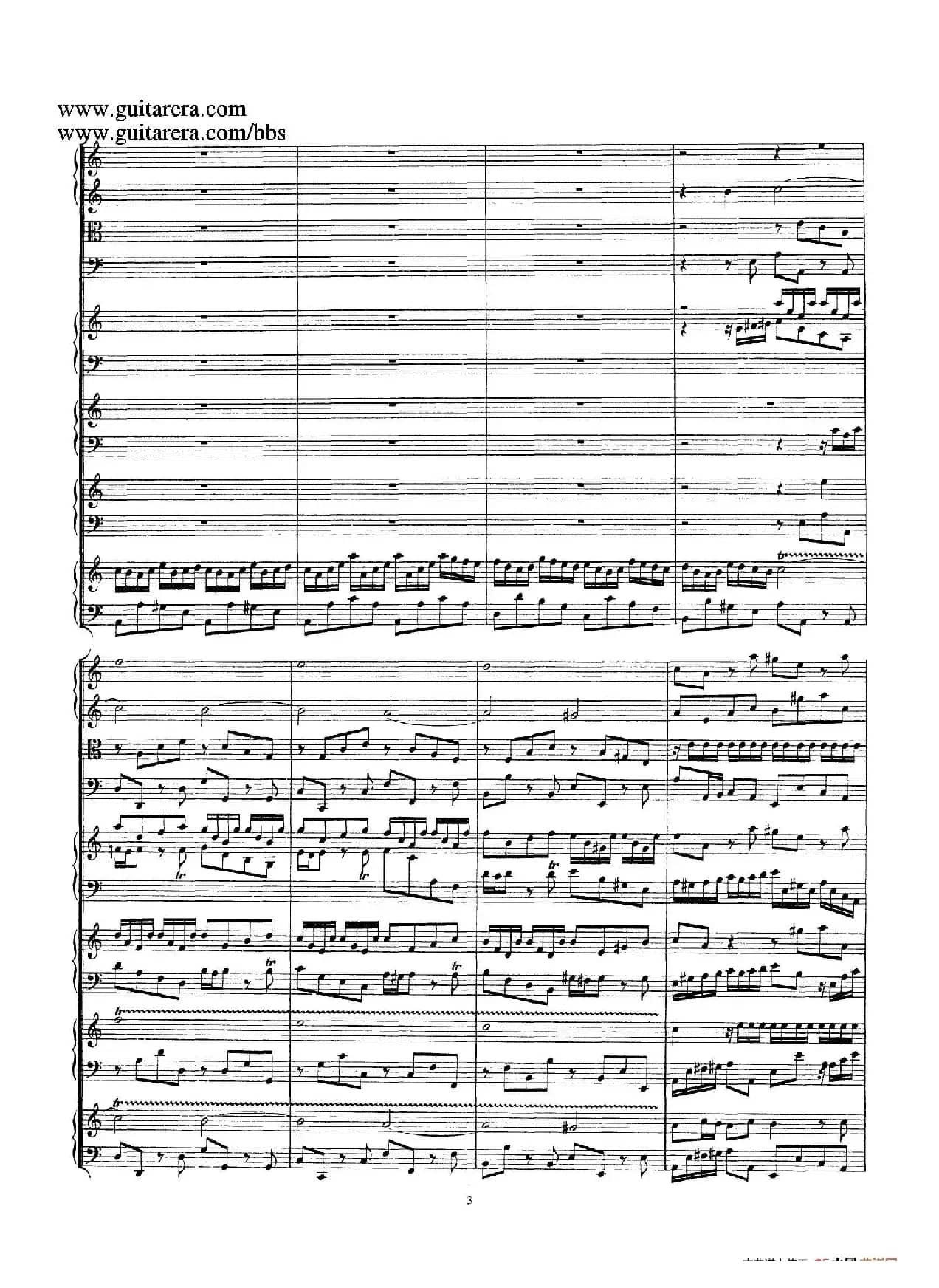 为四架古钢琴而作的a小调协奏曲 BWV 1065（总谱）