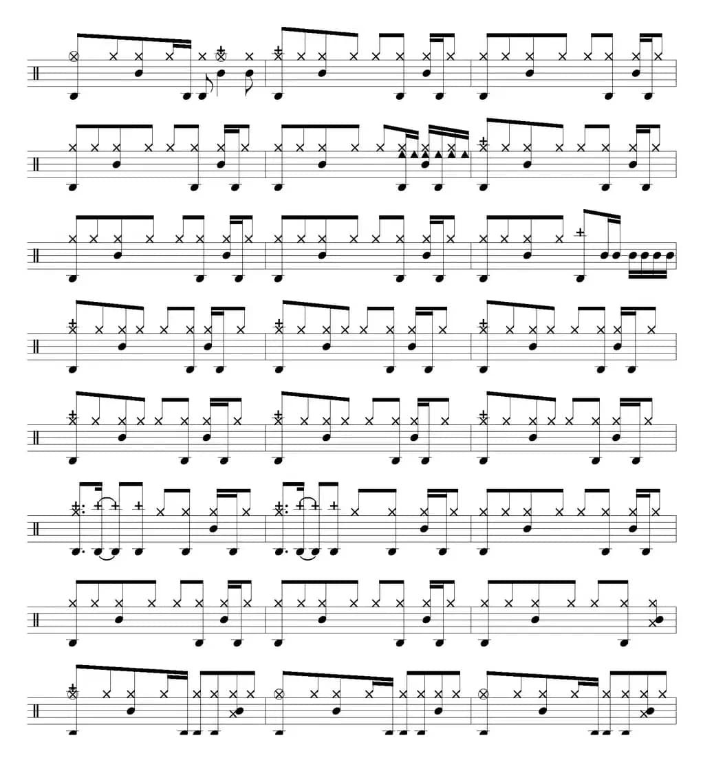 爵士鼓谱：Aerosmith - Walk this way